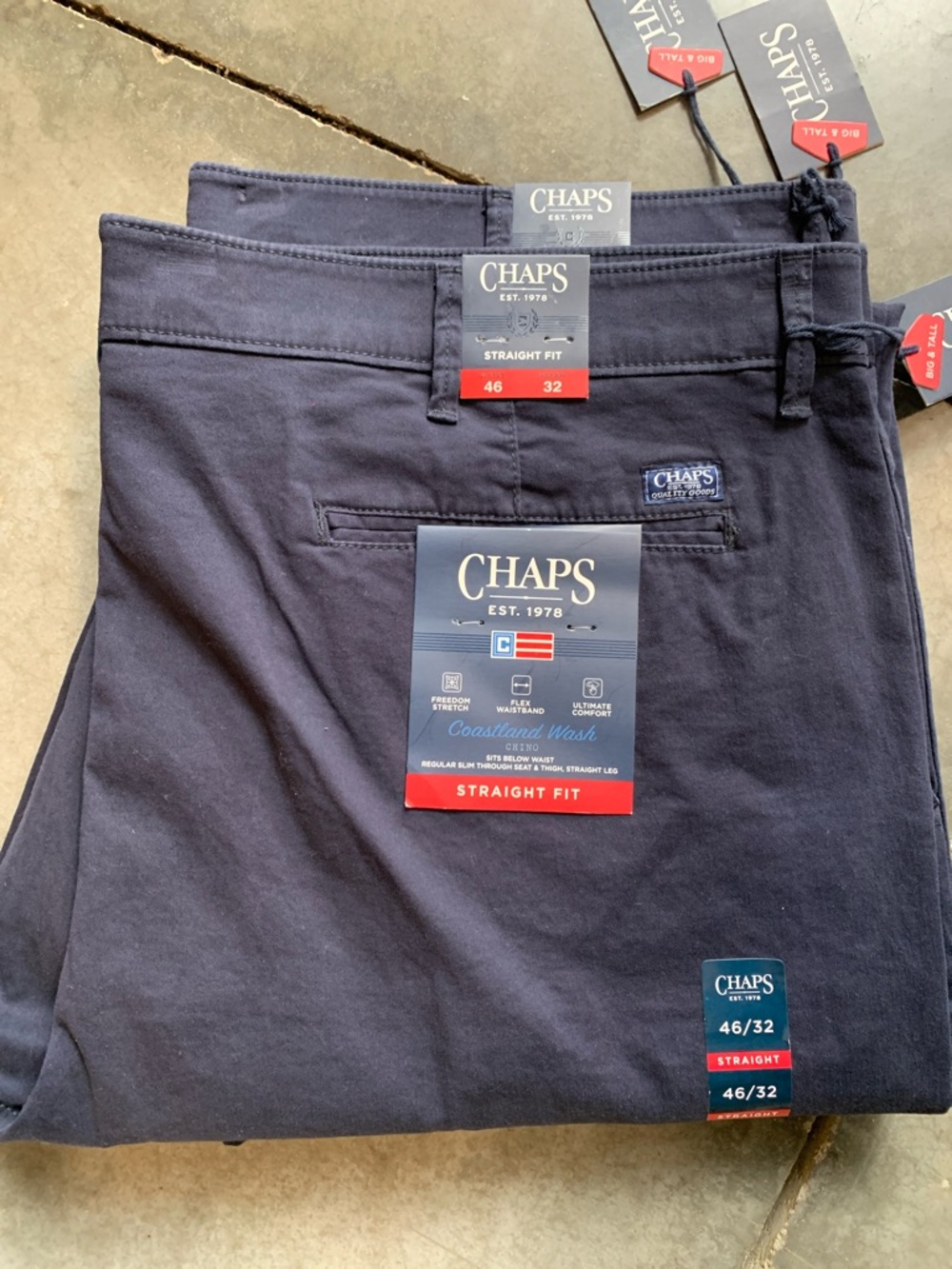 Chaps Men's Straight Fit Chinos - Navy Blue 46x 32